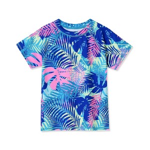 Lands' End Kids Graphic Mock Neck UPF 50 Sun Protection Rash Guard - 1 of 2