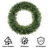Front Door Wreath and Storage Bag – 19.5-Inch Artificial Boxwood Wreath and Zippered Tote with Handles – Farmhouse Greenery Décor by Pure Garden - 3 of 4
