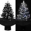 vidaXL 2 ft Snowing Christmas Tree with Umbrella Base & LED Lights, Black PVC Artificial Tree with Snowfall Effect - 2 of 4