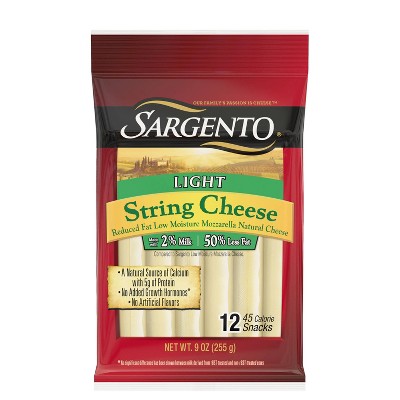 Sargento Reduced Fat Light Natural Mozzarella String Cheese - 12ct