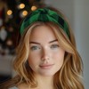 Wrapables Wide Knotted Christmas Headbands for Women, Plaid Holiday Hair Accessories, 2pc Red/Green - 4 of 4