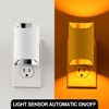 YANSUN 2-Pack 1W Plug-in Light-Controlled Night Light, Amber 1600K, Cylinder Up/Down Light, U.S. Two-Prong Plug, Electroplated Edge - 2 of 4