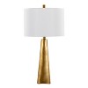 LumiSource Pompeii 29" Contemporary Table Lamp Gold Polyresin and White Linen - 3 of 4