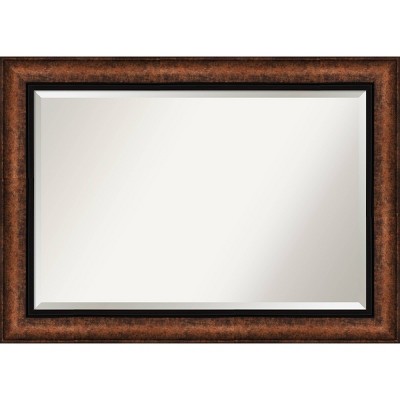 43" x 31" Beveled Vogue Bronze Wall Mirror - Amanti Art: Modern Rectangular, No Assembly Required