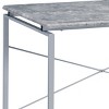 GlasFlength Desks Metal Frame Rustic Computer Desk Gaming Desk Home Office Desk Simple Design for Small Spaces, Gray, 47.5"*22.5"*28.5" - 3 of 4