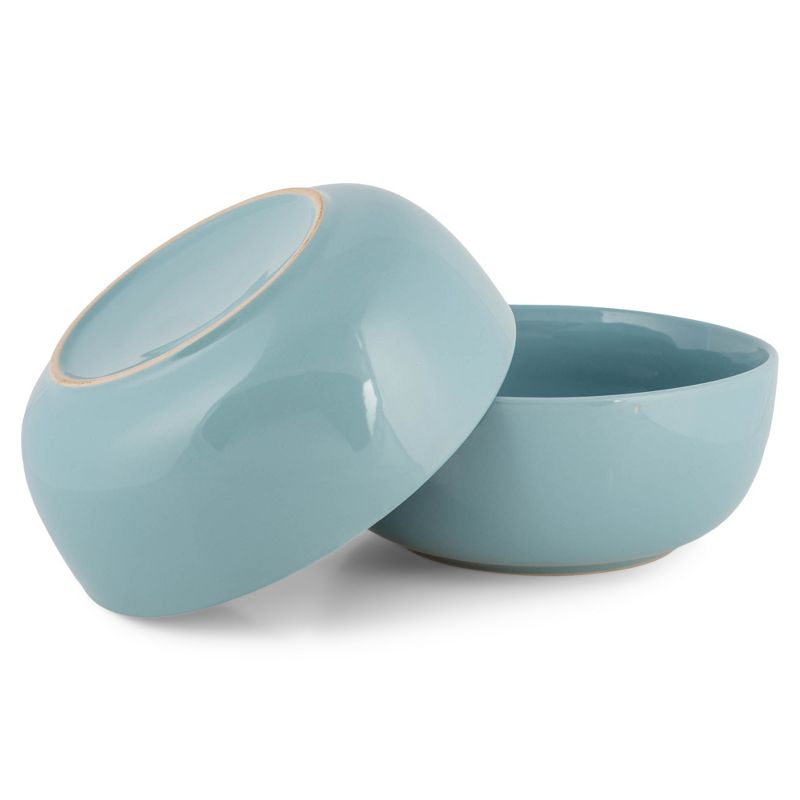 Elanze Designs Bistro Glossy Ceramic 8.5 inch Pasta Salad Large Serving Bowls Set of 2, Ice Blue, 4 of 7