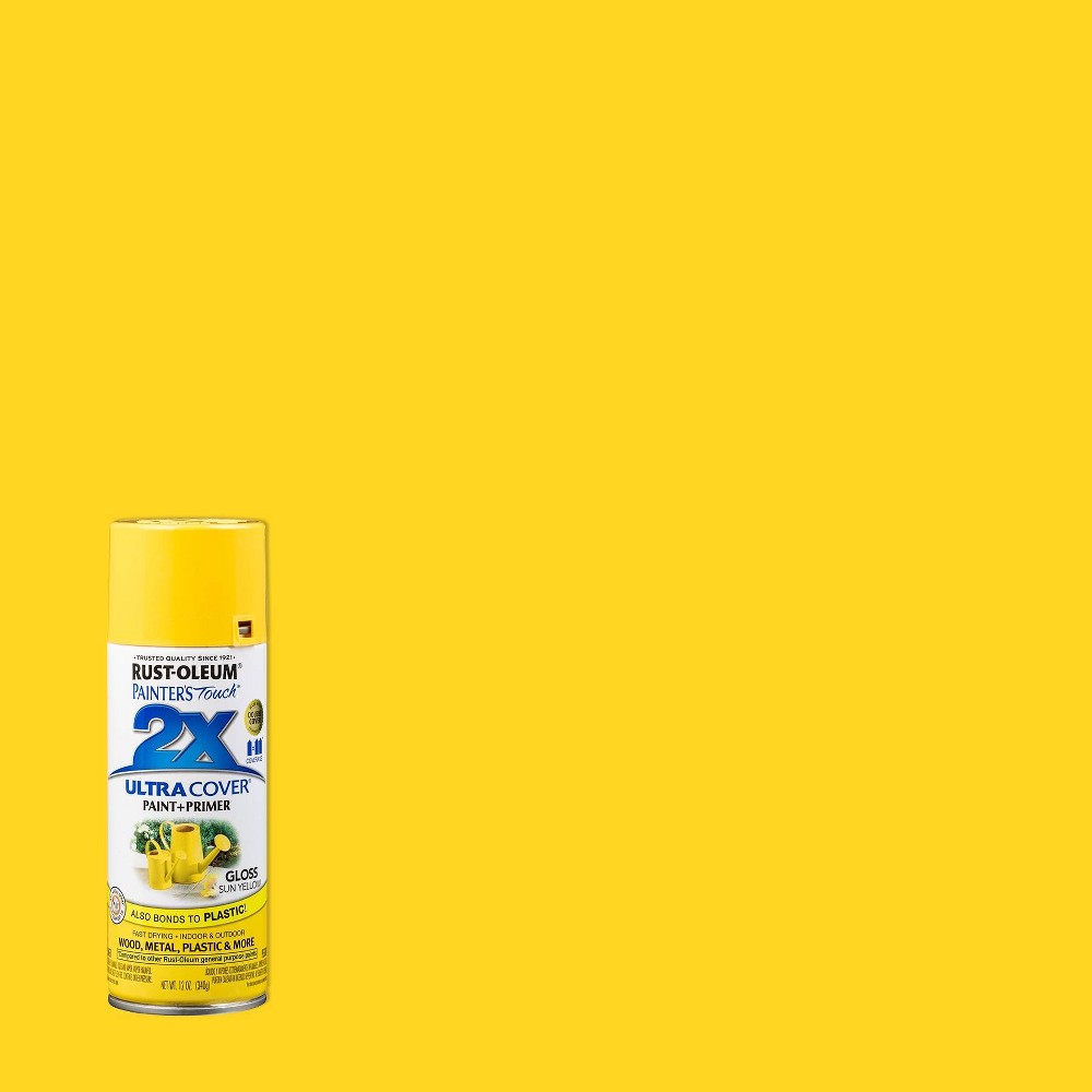 UPC 020066387419 product image for Rust-Oleum 12oz 2X Painter's Touch Ultra Cover Gloss Sun Spray Paint Yellow | upcitemdb.com