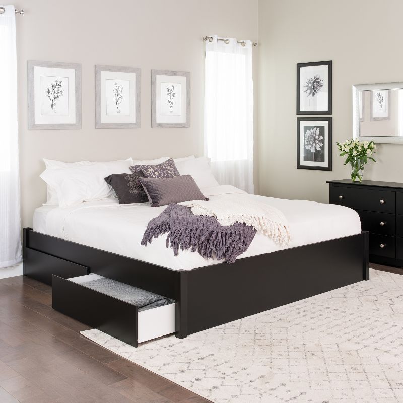 Select 4 - Post Platform Bed with 2 Drawers - Prepac, 1 of 7