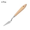 Unique Bargains Stainless Steel Pointy Wood Handle Painting Mixing Knife 4 Pcs - 3 of 4