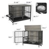 Dog Crate Furniture, Dog Crate for Large Medium Dogs, Wooden Dog Kennel End Table, 37.8" Dog Cage Large Dogs with Wheel & with Flip-Top - 4 of 4