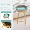 CAVINAS 31.5"Luxury Swivel Bar Stool Counter Height,Set of 2,Barstools with Gold Metal Legs&Hand Woven Back,Chic Counter Stools - 3 of 4