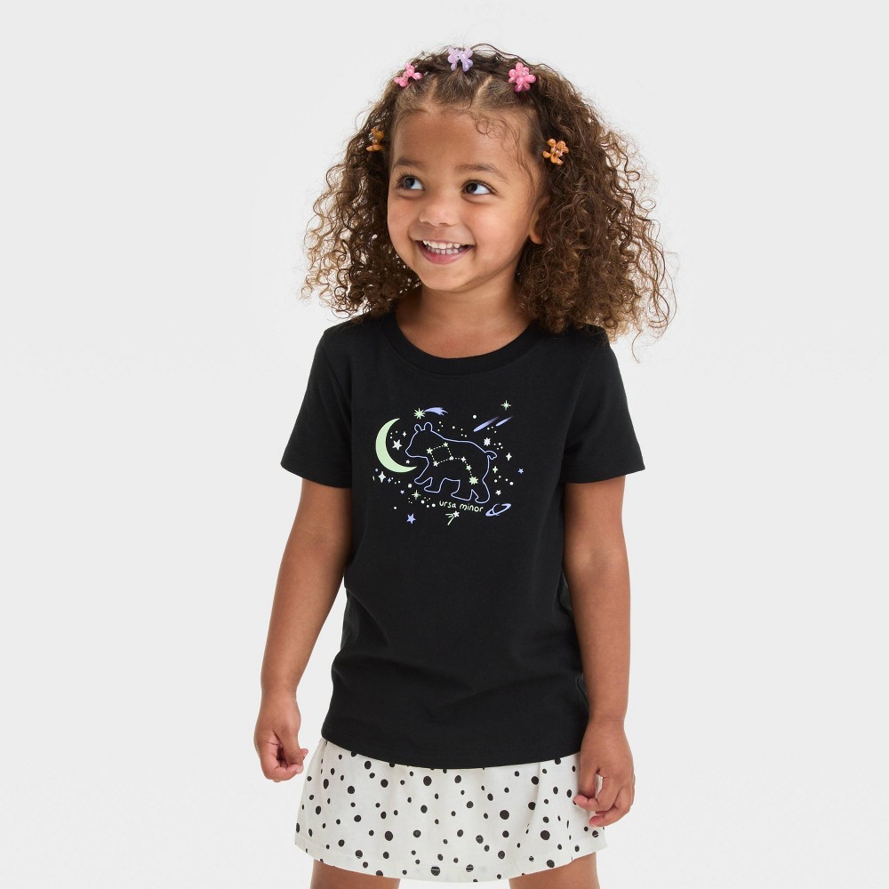 Toddler Girls' Short Sleeve Glow in the Dark Ursa Minor Graphic T-Shirt - Cat & Jack™ Black 2T -  91215268