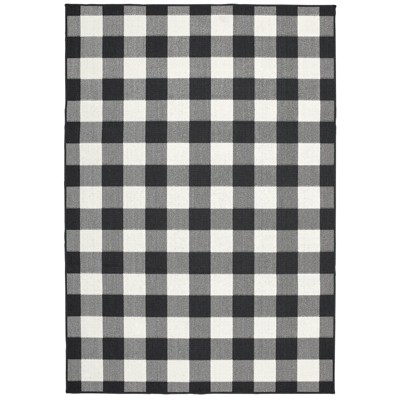 Oriental Weavers Marina 1932K Black/ Ivory Indoor/Outdoor Area Rug - 6'7" x 9'6"