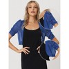 INSPIRE CHIC Women's Casual Short Sleeve Mesh Sheer Open Front Cropped Cardigan Shrug - 2 of 4