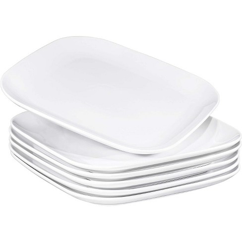 Bruntmor 6 White Plate Set of 4, Ceramic Dinner Plates Microwave Safe, 6 -  Set of 4 - Kroger