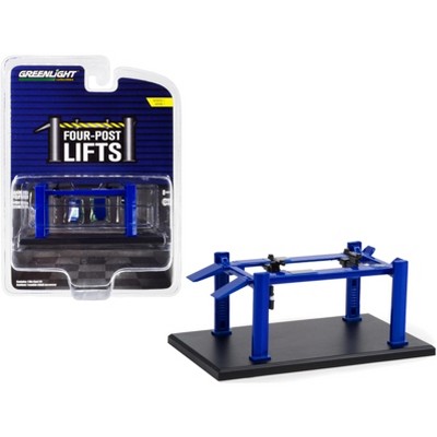 Adjustable Four-Post Lift Blue "Four-Post Lifts" Series 1 1/64 Diecast Model by Greenlight