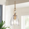 LNC Blobfish 1-Lights 5" Modern Dome Mini Pendant  Lights, Polished Gold and Textured Glass Shade - 2 of 4