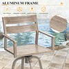 Crestlive Products Aluminum Outdoor Swivel Woodgrain Finish Bar Stools with Sunbrella Cushion Set of 2 - 4 of 4