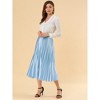 INSPIRE CHIC Women's Party Elastic Waist Metallic Shiny Accordion Pleated Midi Skirt - 3 of 4