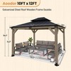 Aoodor  Wood Gazebo,Outdoor Upgrade Cedar Wooden Frame Gazebo with 2-Tier Galvanized Steel Roof - 3 of 4