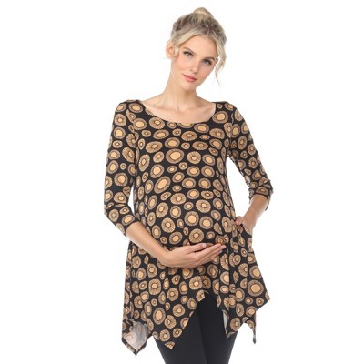 Maternity Printed Tunic Top -White Mark