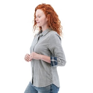 Old Ranch Brands Women's Leena Organic Striped Shirt - 1 of 4