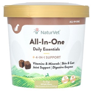 NaturVet All-In-One, Daily Essentials + 4-In-1 Support, For Dogs, 60 Soft Chews, 8.4 oz (240 g) - 1 of 4