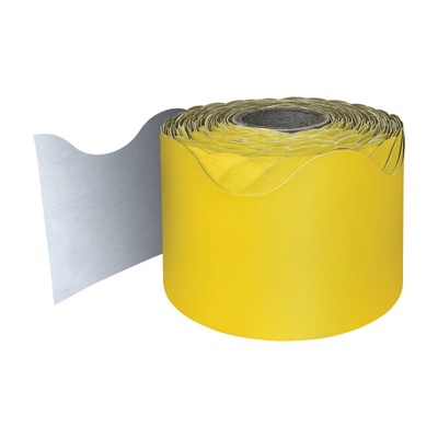 Carson Dellosa Education Yellow Rolled Scalloped Border, 65 Feet (Pack of 2)