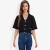 Anna-Kaci Women's Short Sleeve Button Down Shirt with V-Neckline Relaxed Fit - 3 of 4