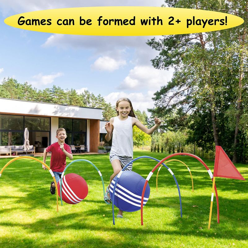 KOVOT Giant Kick Croquet Game Set | Includes Inflatable Croquet Balls, Wickets & Finish Flags, 3 of 7