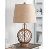 360 Lighting Modern Coastal Table Lamp 27" Tall Clear Glass Rope Net Burlap Fabric Drum Shade for Bedroom Living Room House Bedside Nightstand Office - 2 of 4