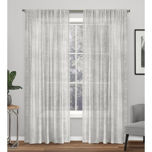 Muskoka Teardrop Slub Embellished Hidden Tab Top Curtain Panel