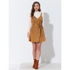 Allegra K Women's Faux Suede V Neck Button Down Belted Pinafore Overall Dress - 3 of 4