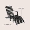 Saranac 2-Piece Traditional Rustic Acacia Wood Adirondack Chair with Detachable Ottoman- JONATHAN Y - 4 of 4