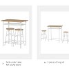 3-piece bar height dining set with white oak bar table and 2 metal stools - 3 of 4