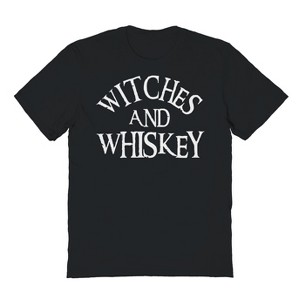 Rerun Island Men's Drinks Witches And Whiskey Halloween Short Sleeve Graphic Cotton T-Shirt - 1 of 2