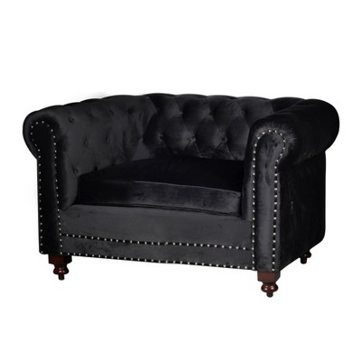 Upholstered Accent Chair Black - A&B Home