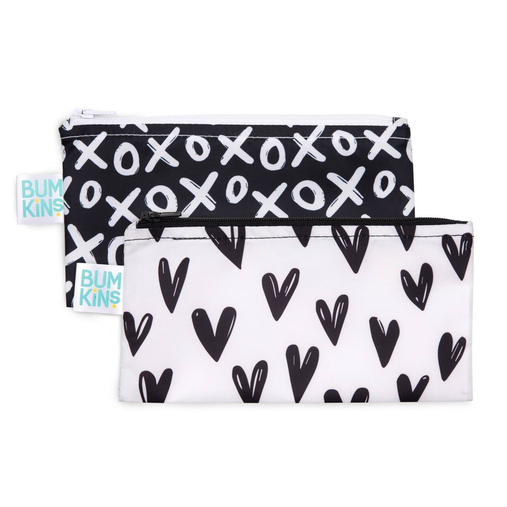 Bumkins Reusable Snack Bag 2 Pack - Hearts/XOXO