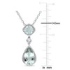 EVERLY JEWELRY | Sterling Silver 5ct TGW Green Quartz and Created White Sapphire Teardrop Halo Pendant with Chain, 18 inc - 2 of 4