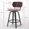 INFURNIC Counter and Bar Stools Swivel Faux Leather Barstools with Curved Back and Wood Legs for Kitchen, Black, 22.04"*16.93"*35.43" - 3 of 4