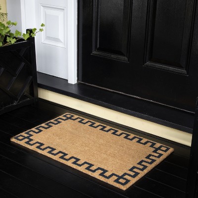 Greek Key Natural Coir Outdoor Doormat 18" x 30"