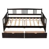 NicBex Full Size Daybed Modern Wooden Bed Frame with 2 Storage Drawers and Guardrails for Bedroom, Living Room, No Box Spring Required - 3 of 4