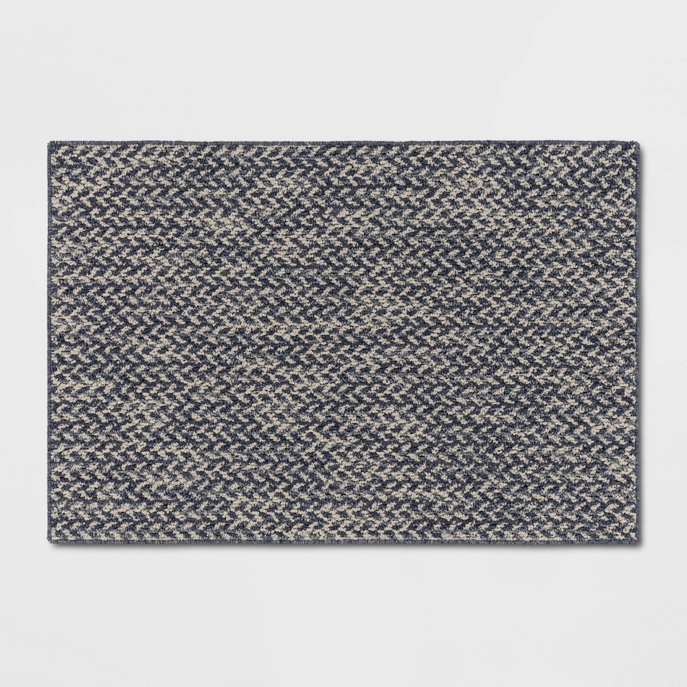 Photos - Area Rug 2'6"x3'8" Washable Weave Herringbone Accent Rug Indigo - Threshold™