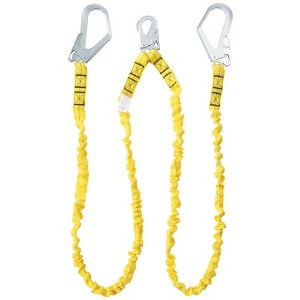 VEVOR 38mm Safety Lanyard, 6ft(1.83m) Fall Protection Lanyard with 2 Alloy Steel Snap Hooks, Retractable Safety Belt, Yellow - 1 of 4