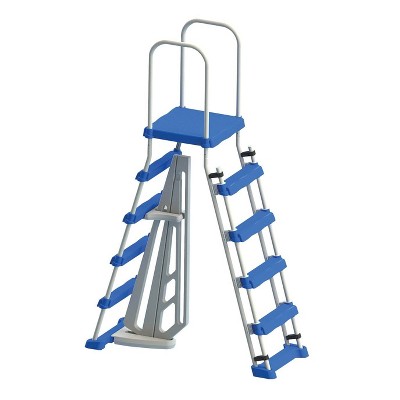 Swimline 87950 Above Ground Pool A Frame Ladder with Barrier for 48 Inch Pools