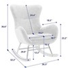 CAVINAS Teddy Fabric Glider Rocking Chair with High Backrest and Armrests,Upholstered Rocking Chairs,Nursery Accent Chair for Bedroom - 3 of 4