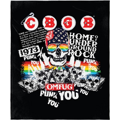 CBGB Blanket OMFUG Punk You Home of Underground Rock Fleece Throw Blanket