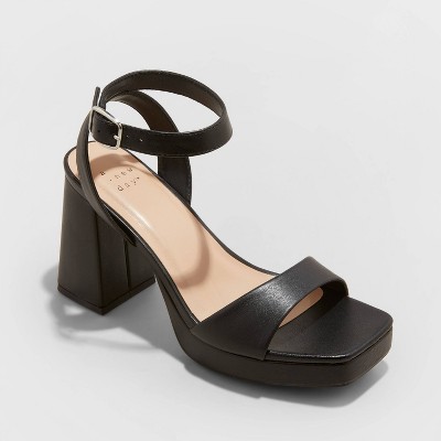 Black strappy 2025 heels target