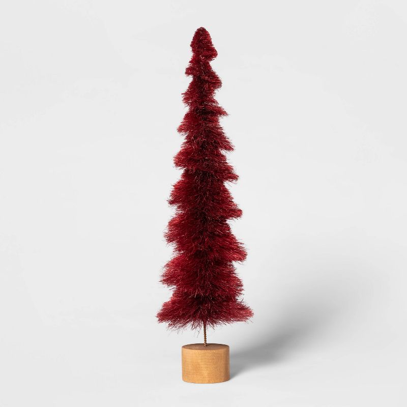16.5" x 4.7" Bottle Brush Christmas Tree Red - Threshold&#8482;, 1 of 7