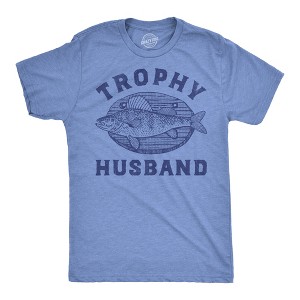 Mens Funny T Shirts Trophy Husband Mounted Fish Sarcastic Graphic Novelty Tee for Men - Crazy Dog Men's T Shirt - 1 of 4